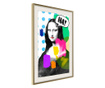 Tablou poster Artgeist, Mona Lisa"s Laughter, Rama aurie tip passe-partout, 30 x 45 cm