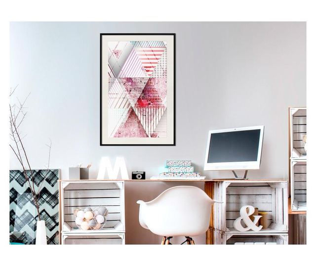 Tablou poster Artgeist, Patchwork II, Rama neagra tip passe-partout, 20 x 30 cm