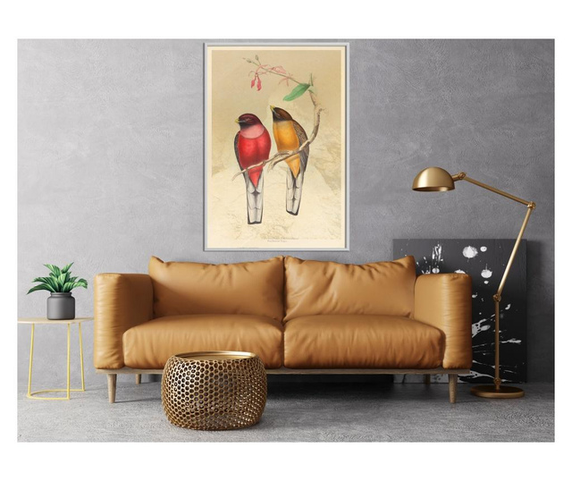 Tablou poster Artgeist, Ornithologist"s Drawings, Rama alba, 30 x 45 cm
