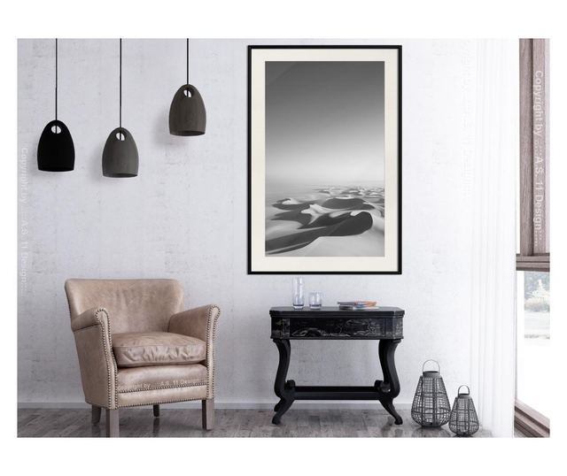 Tablou poster Artgeist, Ocean of Sand I, Rama neagra tip passe-partout, 40 x 60 cm