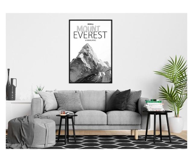 Tablou poster Artgeist, Peaks of the World: Mount Everest, Rama neagra, 20 x 30 cm