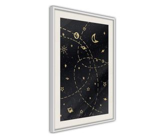 Tablou poster Artgeist, Orbits, Rama alba tip passe-partout, 30 x 45 cm