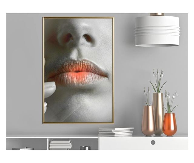 Tablou poster Artgeist, Ombre Lips, Rama aurie, 40 x 60 cm