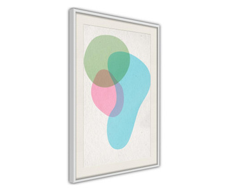 Tablou poster Artgeist, Pastel Sets III, Rama alba tip passe-partout, 20 x 30 cm