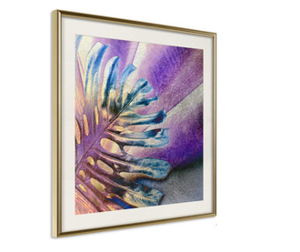 Tablou poster Artgeist, Multicoloured Leaf, Rama aurie tip passe-partout, 30 x 30 cm