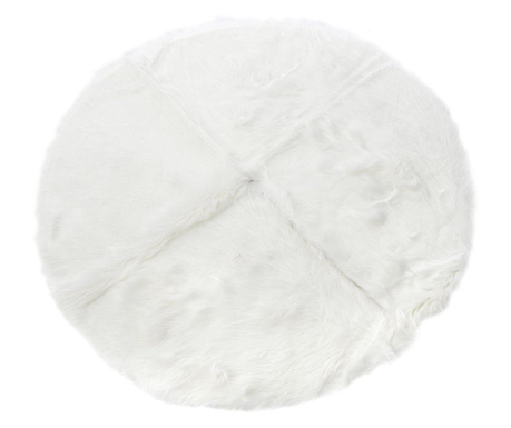 Fusta brad Craciun Premium din blana Vulpe, covoras brad, alb, 120 cm