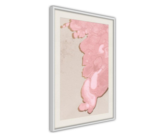Tablou poster Artgeist, Pink River, Rama alba tip passe-partout, 30 x 45 cm