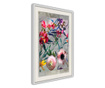 Tablou poster Artgeist, Scattered Flowers, Rama alba tip passe-partout, 30 x 45 cm