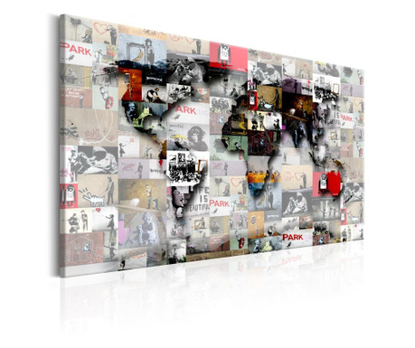 Slika Artgeist - Map: Banksy inspiration - 120 x 80 cm