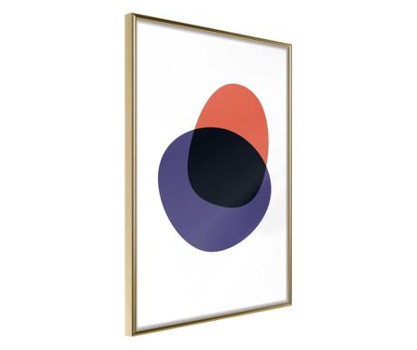 Tablou poster Artgeist, White, Orange, Violet and Black, Rama aurie, 20 x 30 cm
