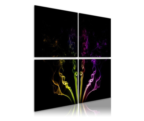 4 kép artgeist - rainbow-színű füst nyomvonalak - 80 x 80 cm