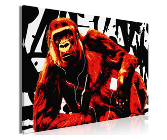 Slika Artgeist - Pop Art Monkey (1 Part) Narrow Red - 120 x 80 cm