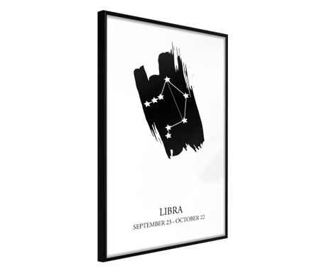 Плакат Artgeist - Zodiac: Libra I - Черна рамка - 40 x 60 cm