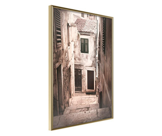 Плакат Artgeist - Urban Alley - Златна рамка - 20 x 30 cm