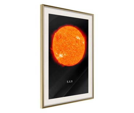 Faldekoráció - the solar system: sun - arany keret passe-partout-val - 30 x 45 cm