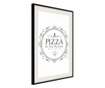 Faldekoráció - pizza - fekete keret passe-partout-val - 30 x 45 cm