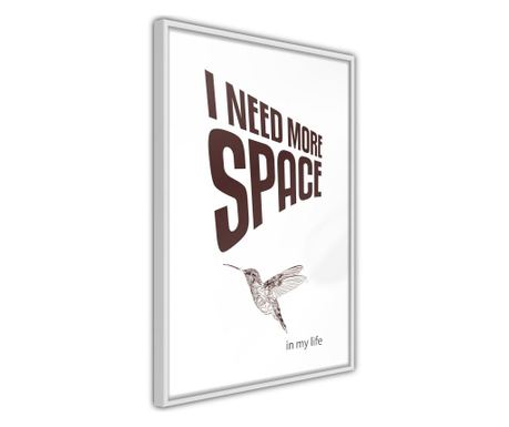 Faldekoráció - more space needed - fehér keret - 20 x 30 cm