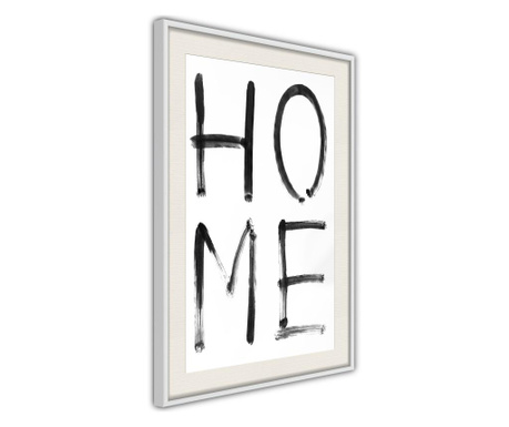 Poster Artgeist - Simply Home (Vertical) - Bijeli okvir s paspartuom - 30 x 45 cm