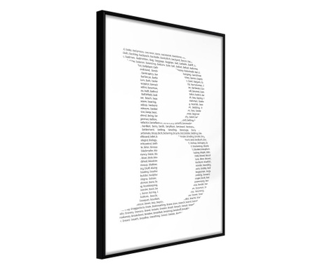 Faldekoráció - capital b - fekete keret - 40 x 60 cm
