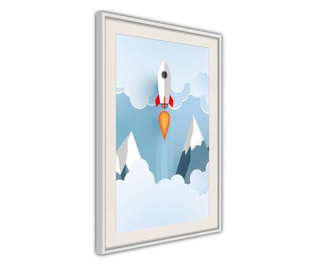 Faldekoráció - bye bye earth - fehér keret passe-partout-val - 40 x 60 cm