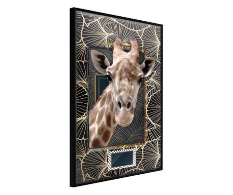 Плакат Artgeist - Giraffe in the Frame - Черна рамка - 30 x 45 cm