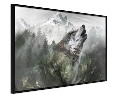 Плакат Artgeist - Wolf's Territory - Черна рамка - 45 x 30 cm