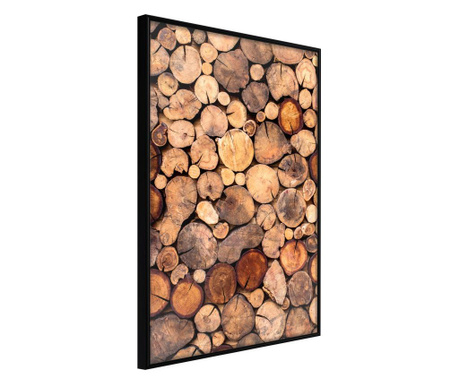 Плакат Artgeist - Log Pile - Черна рамка - 30 x 45 cm