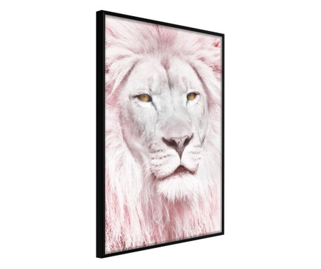Faldekoráció - dreamy lion - fekete keret - 20 x 30 cm