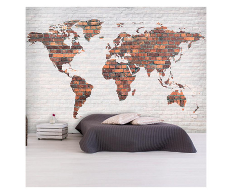 Фототапет Artgeist - World Map: Brick Wall - 350 x 245 см  350x245 cm