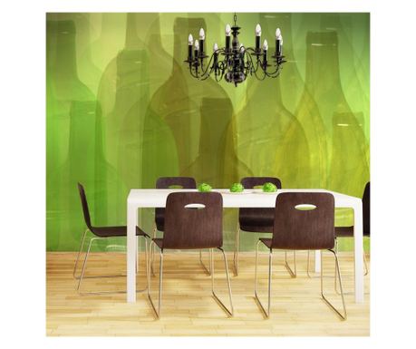 Stenska poslikava Artgeist - Green bottles - 300 x 231 cm  300x231 cm
