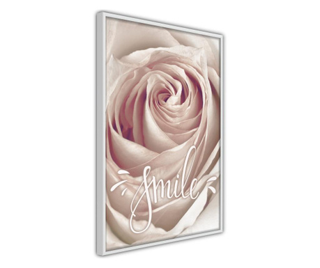 Faldekoráció - rose with a message - fehér keret - 20 x 30 cm