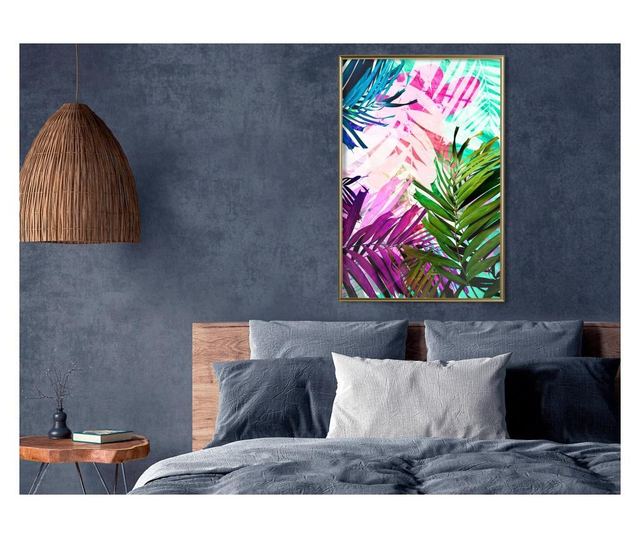 Plakat Artgeist - Vibrant Jungle - Zlat okvir - 40 x 60 cm