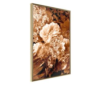 Plakat Artgeist - Bouquet in Sepia - Zlat okvir - 30 x 45 cm
