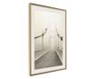 Plakat Artgeist - Bridge Disappearing into Fog - Zlat okvir s passe-partout - 30 x 45 cm