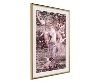 Plakat Artgeist - Angels in Love - Zlat okvir s passe-partout - 30 x 45 cm