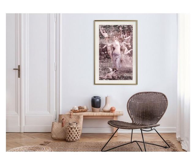Plakat Artgeist - Angels in Love - Zlat okvir s passe-partout - 30 x 45 cm