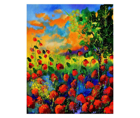 Tablou Canvas pentru Living, Gradina cu Flori, Printly, 50 x 70 cm