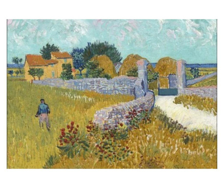 Tablou Printly, reproducere Van Gogh, Farm in Provence, 100 cm x 70 cm