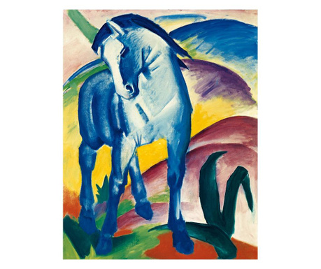 Vászonfestmény, kék ló, 50 x 70 cm