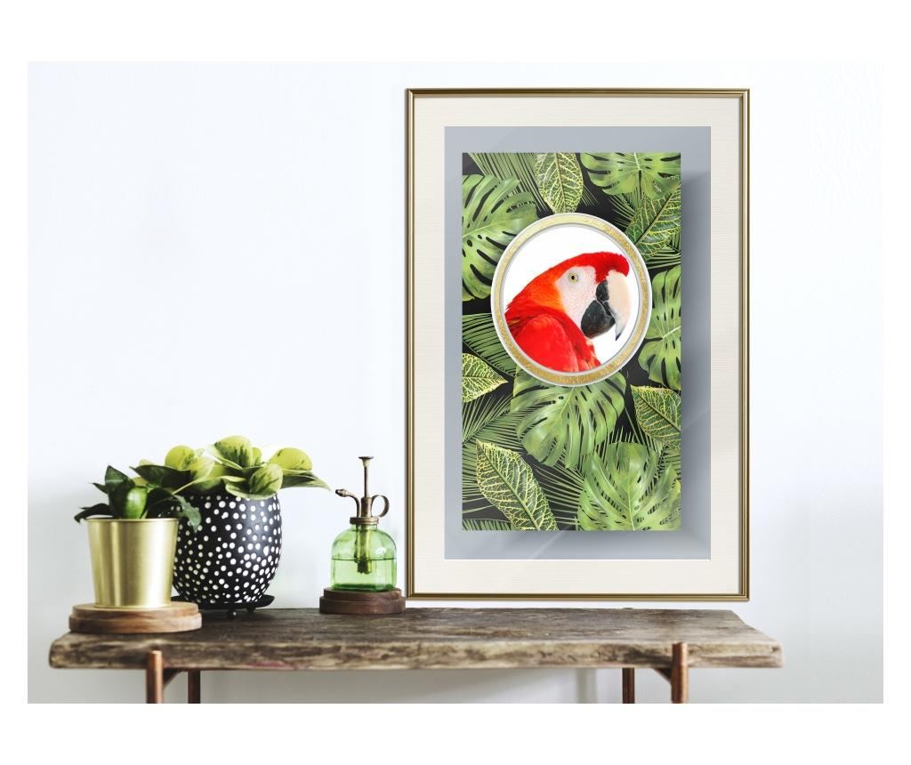 Plakat Artgeist - Parrot Says Hi - Zlat okvir s passe-partout - 20 x 30 cm - 2