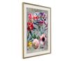 Plakat Artgeist - Scattered Flowers - Zlat okvir s passe-partout - 40 x 60 cm