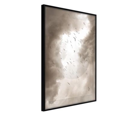 Faldekoráció - disturbed flight - fekete keret - 30 x 45 cm
