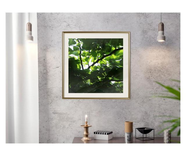 Plakat Artgeist - Under Cover of Leaves - Zlat okvir s passe-partout - 30 x 30 cm