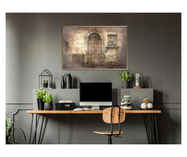 Plakat Artgeist - Mysterious Door - Zlat okvir - 60 x 40 cm