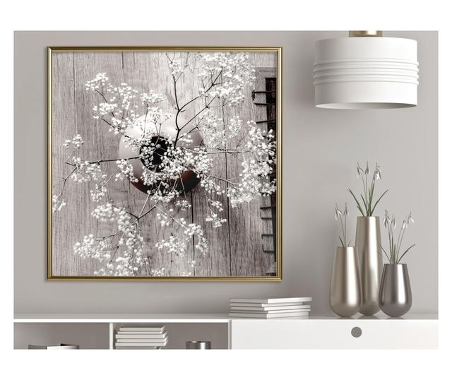 Plakat Artgeist - Reminiscence of Spring (Square) - Zlat okvir - 30 x 30 cm