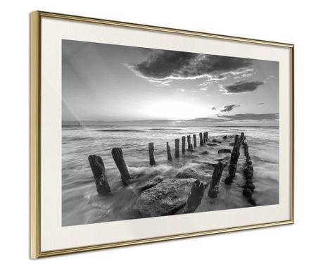 Poster Artgeist - Old Breakwater - Zlatni okvir s paspartuom - 30 x 20 cm