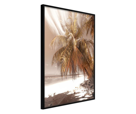 Faldekoráció - paradise in sepia - fekete keret - 20 x 30 cm