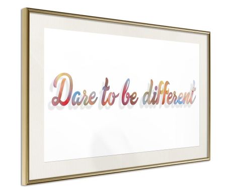 Плакат Artgeist - Dare to Be Yourself - Златна рамка с паспарту - 60 x 40 cm