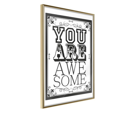 Poster Artgeist - You Are Awesome - Zlatni okvir - 20 x 30 cm