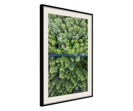 Плакат Artgeist - Forest from a Bird's Eye View - Черна рамка с паспарту - 30 x 45 cm